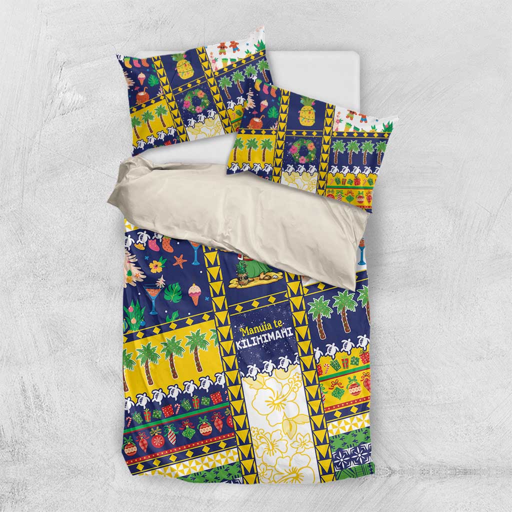 Tokelau Christmas Bedding Set Festive Beach Vibes - Polynesian Pride