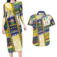Tokelau Christmas Couples Matching Long Sleeve Bodycon Dress and Hawaiian Shirt Festive Beach Vibes - Polynesian Pride
