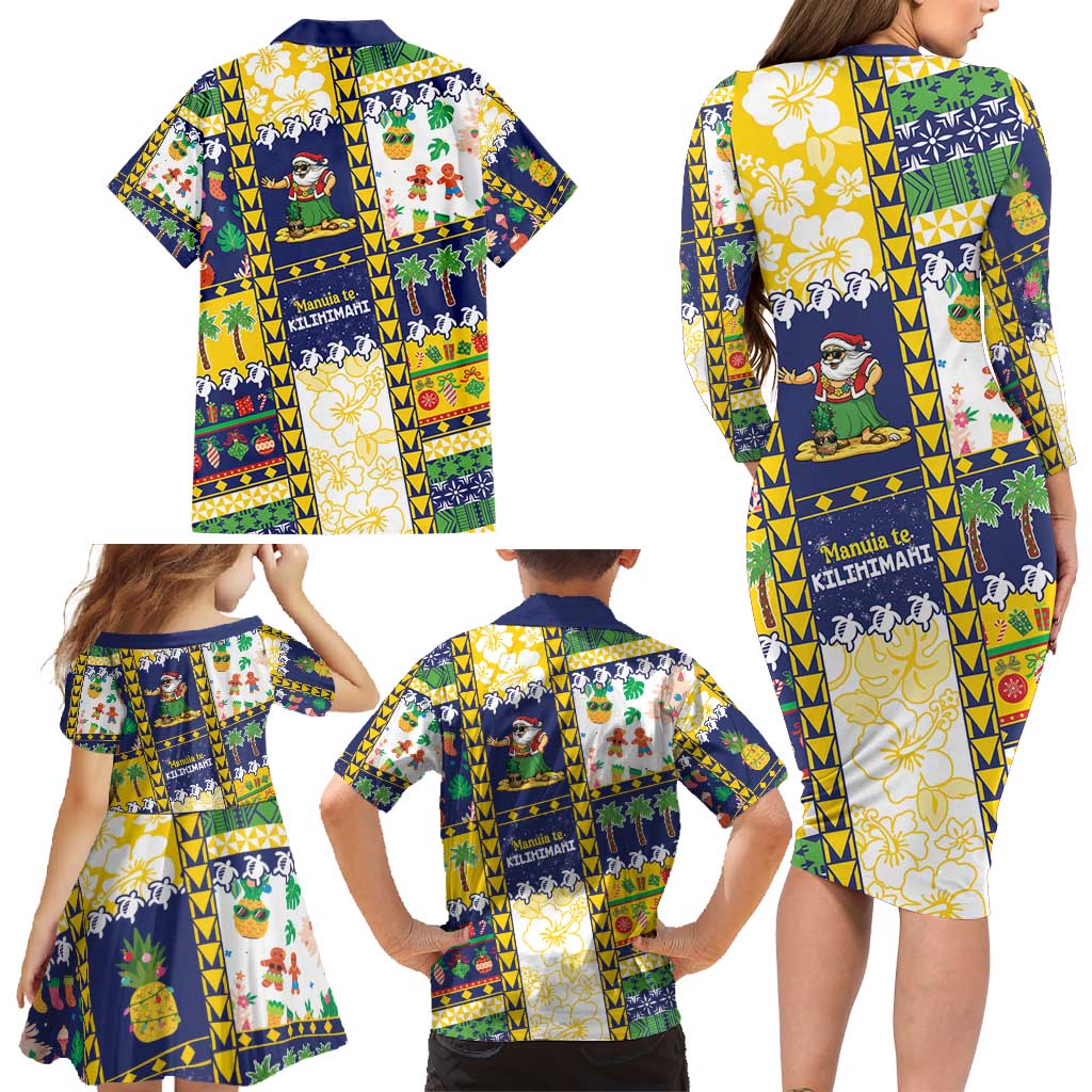 Tokelau Christmas Family Matching Long Sleeve Bodycon Dress and Hawaiian Shirt Festive Beach Vibes - Polynesian Pride