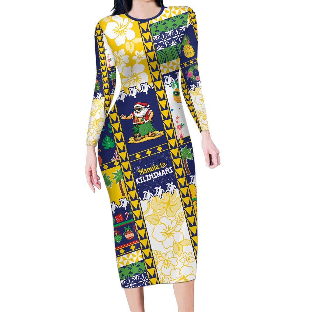 Tokelau Christmas Family Matching Long Sleeve Bodycon Dress and Hawaiian Shirt Festive Beach Vibes - Polynesian Pride