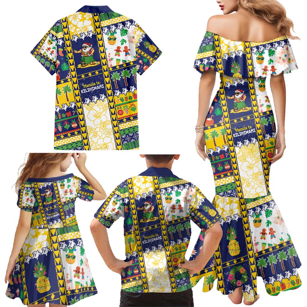 Tokelau Christmas Family Matching Mermaid Dress and Hawaiian Shirt Festive Beach Vibes - Polynesian Pride