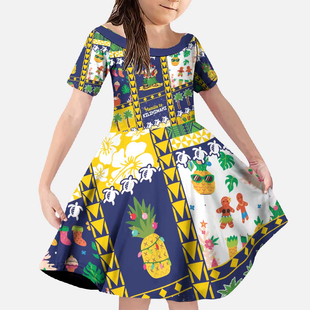 Tokelau Christmas Family Matching Off Shoulder Maxi Dress and Hawaiian Shirt Festive Beach Vibes - Polynesian Pride