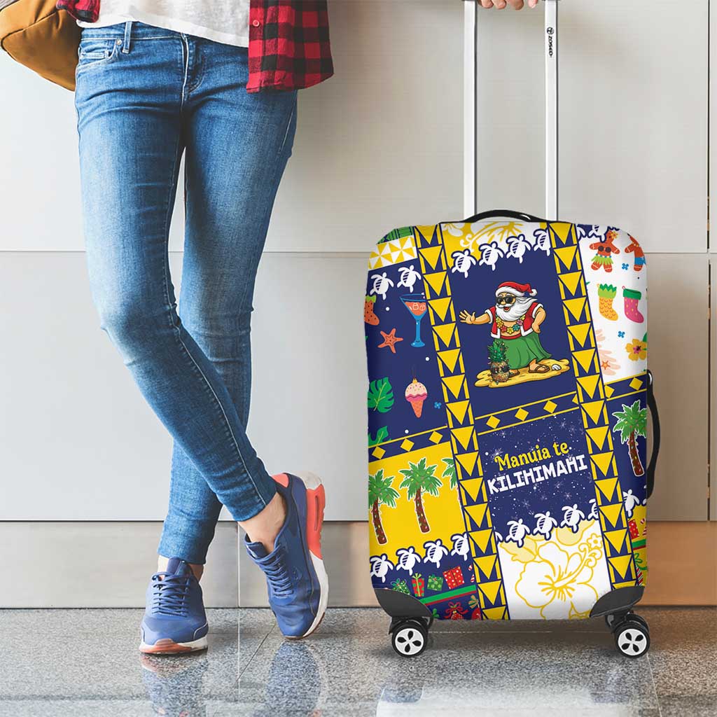 Tokelau Christmas Luggage Cover Festive Beach Vibes - Polynesian Pride