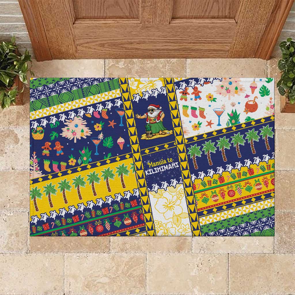 Tokelau Christmas Rubber Doormat Festive Beach Vibes - Polynesian Pride