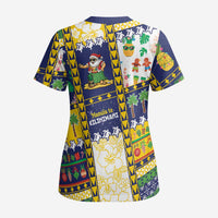 Tokelau Christmas Scrub Top Festive Beach Vibes - Polynesian Pride