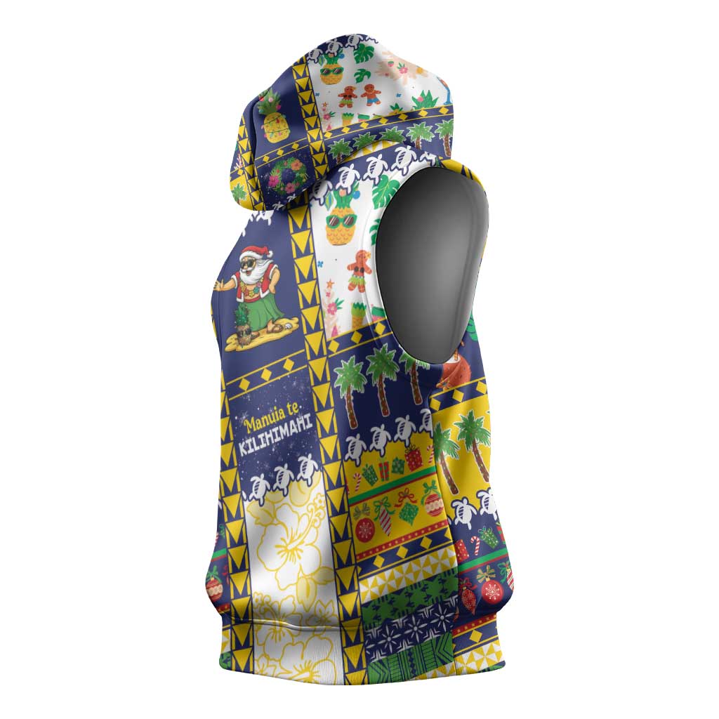 Tokelau Christmas Sleeveless Hoodie Festive Beach Vibes - Polynesian Pride