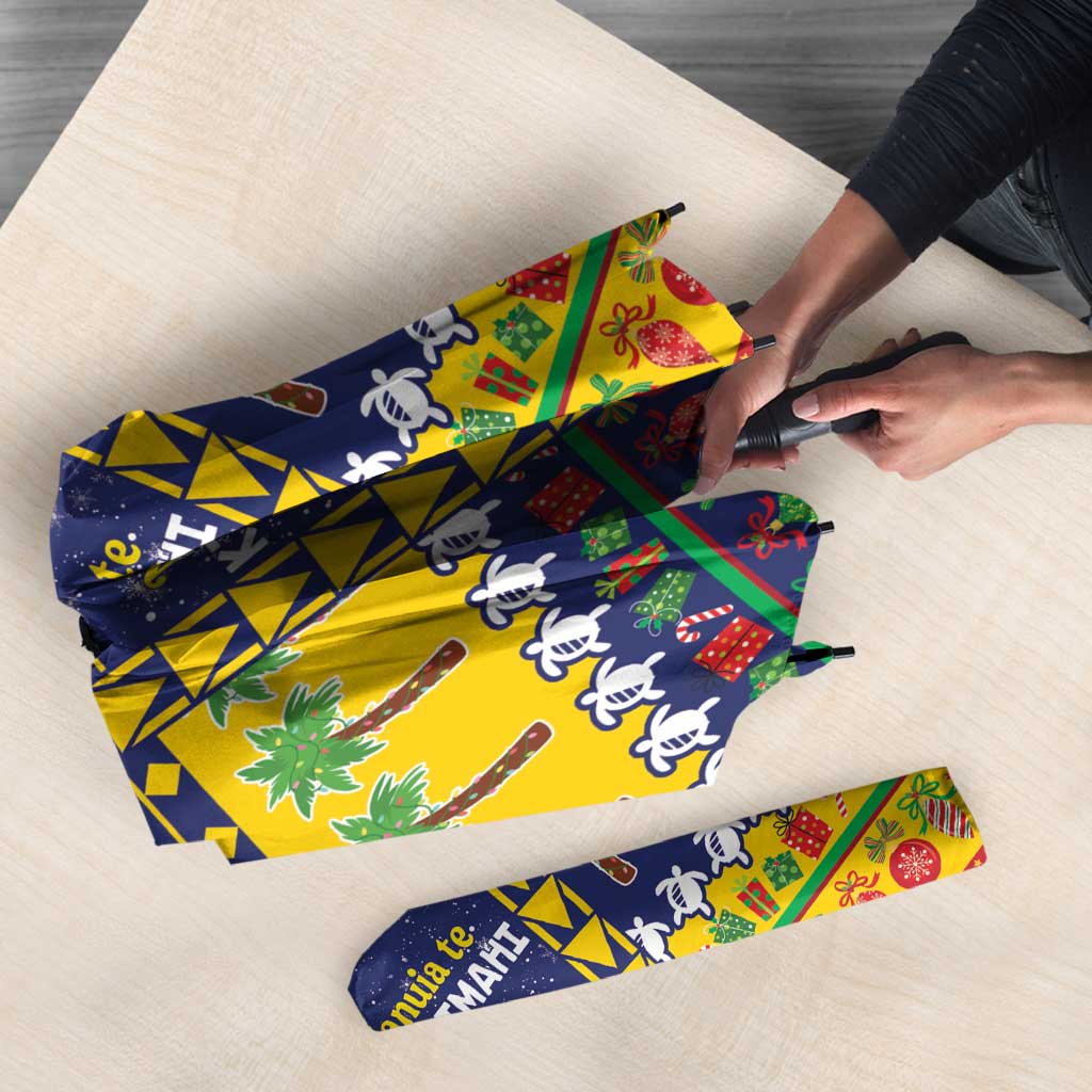 Tokelau Christmas Umbrella Festive Beach Vibes - Polynesian Pride