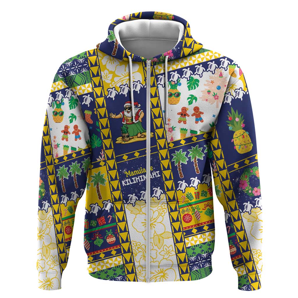 Tokelau Christmas Zip Hoodie Festive Beach Vibes - Polynesian Pride