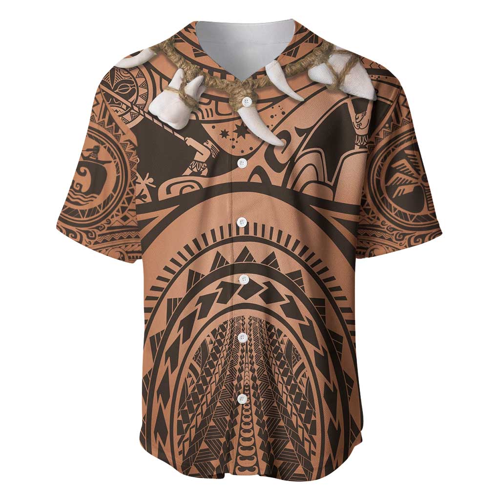 Polynesia Maui Tattoo Inspired Cosplay Costume Baseball Jersey LT05 Beige - Polynesian Pride