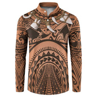 Polynesia Maui Tattoo Inspired Cosplay Costume Button Sweatshirt LT05 Beige - Polynesian Pride
