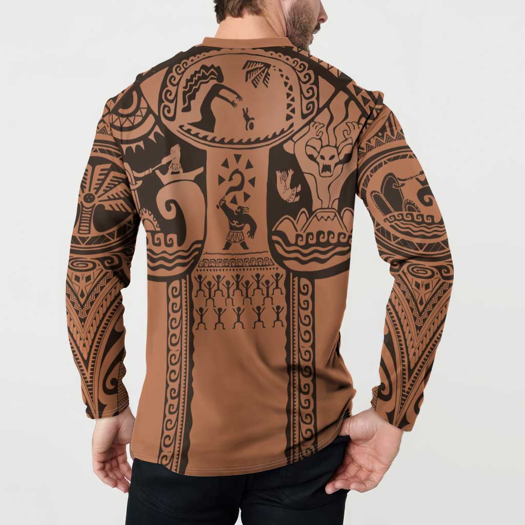 Polynesia Maui Tattoo Inspired Cosplay Costume Button Sweatshirt LT05 - Polynesian Pride