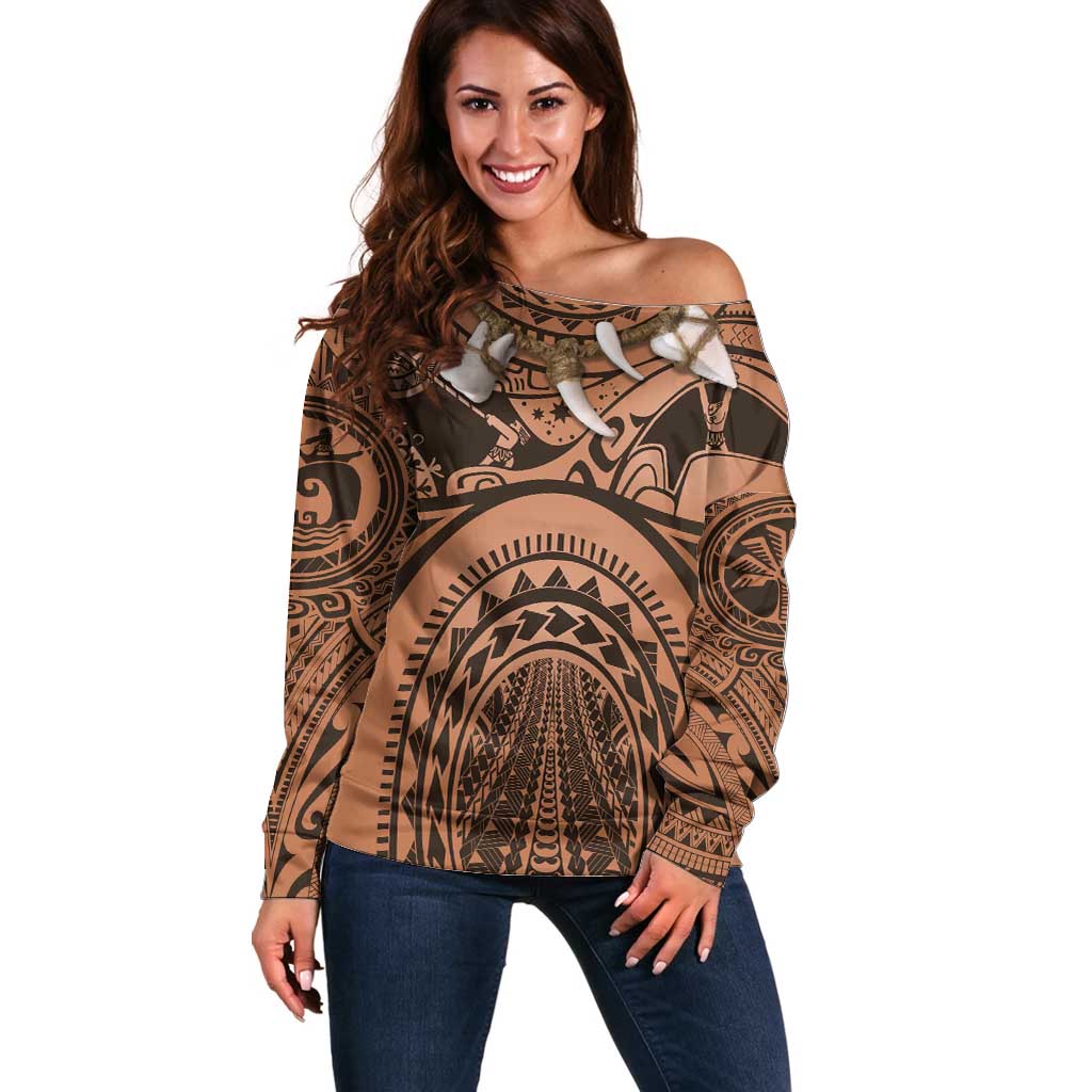 Polynesia Maui Tattoo Inspired Cosplay Costume Off Shoulder Sweater