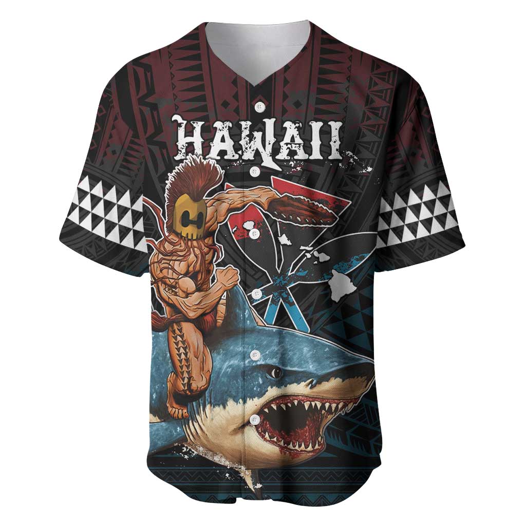Hawaii Ikaika Baseball Jersey Hawaiian Mythic Koa Tribal Warrior LT05 Black - Polynesian Pride