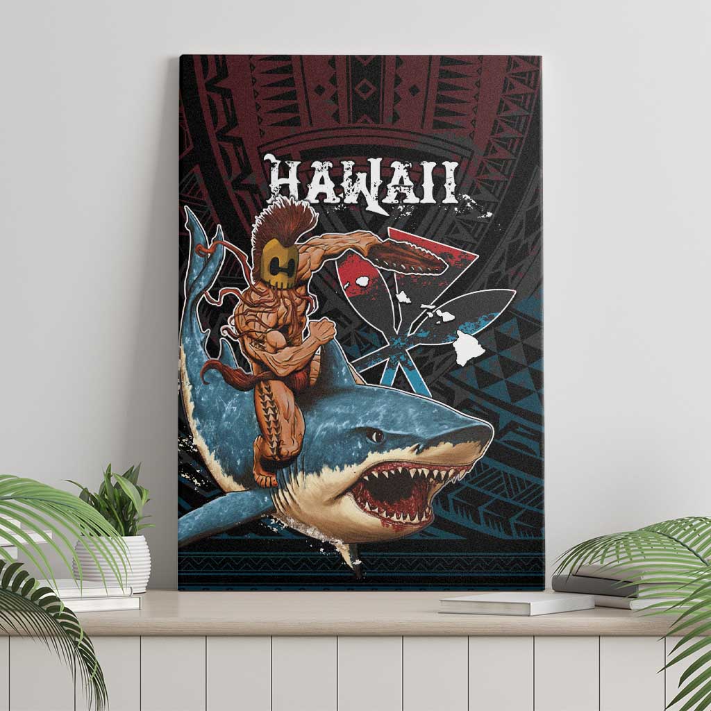 Hawaii Ikaika Canvas Wall Art Hawaiian Mythic Koa Tribal Warrior LT05 - Polynesian Pride