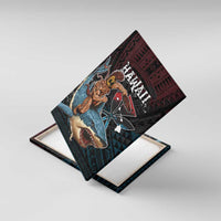 Hawaii Ikaika Canvas Wall Art Hawaiian Mythic Koa Tribal Warrior LT05 With Frame Black - Polynesian Pride