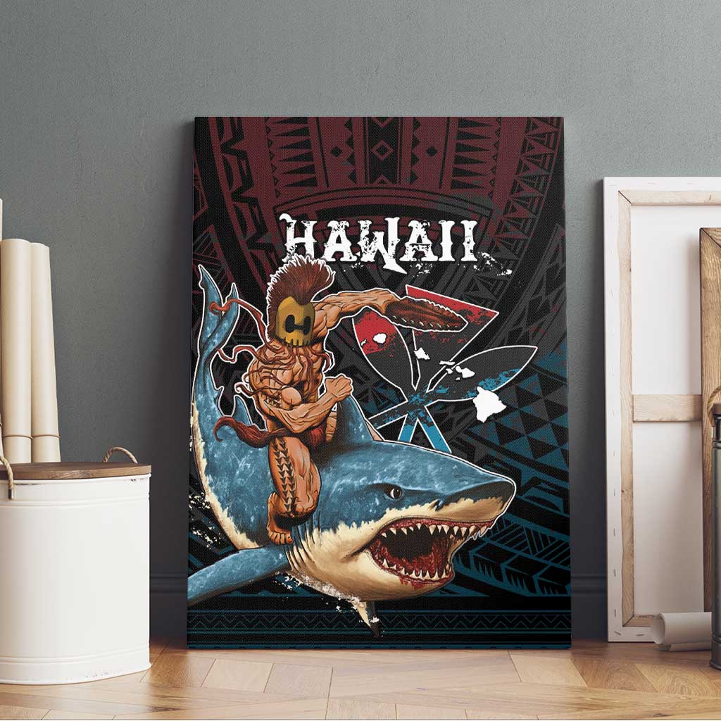 Hawaii Ikaika Canvas Wall Art Hawaiian Mythic Koa Tribal Warrior LT05 - Polynesian Pride
