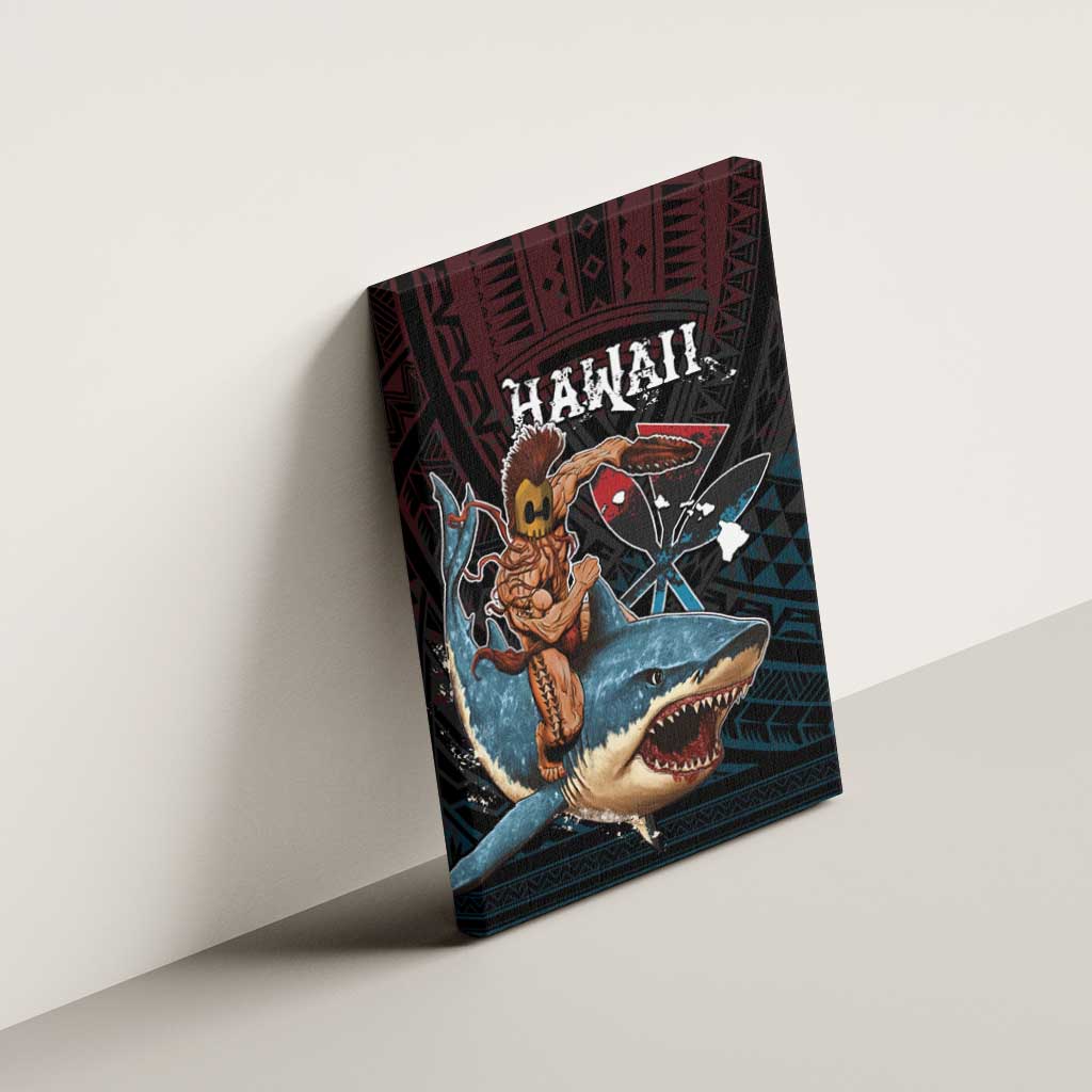Hawaii Ikaika Canvas Wall Art Hawaiian Mythic Koa Tribal Warrior LT05 - Polynesian Pride