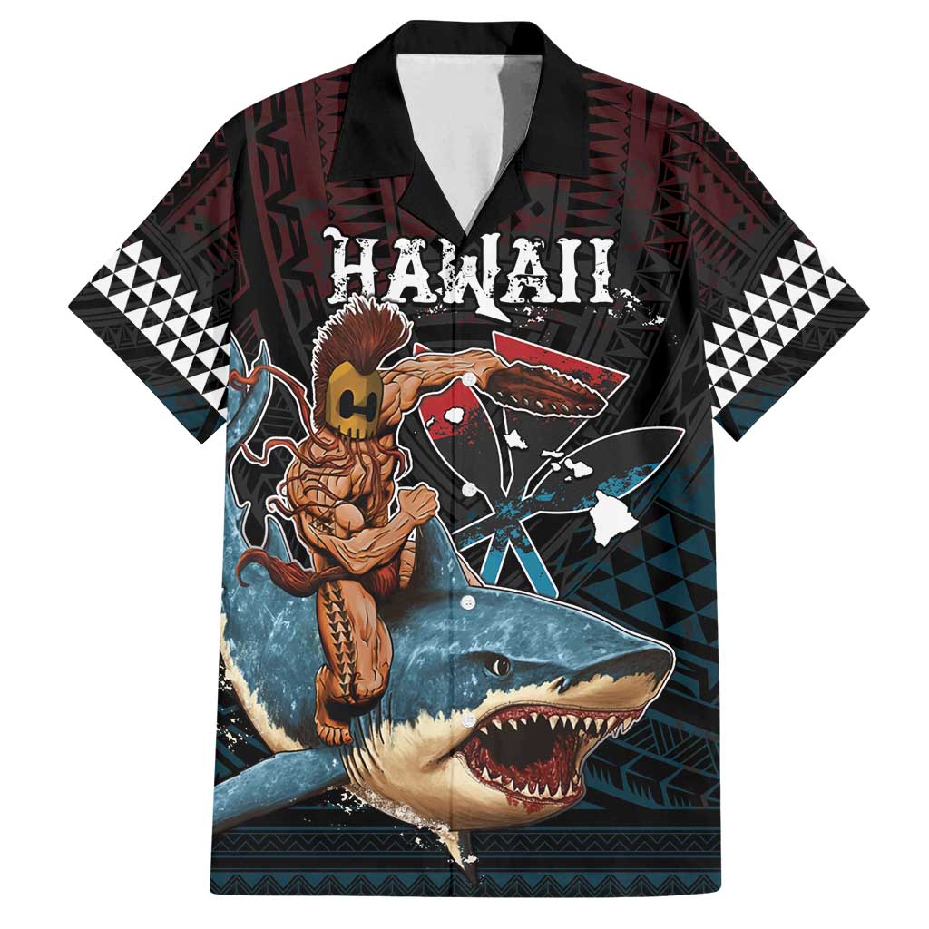 Hawaii Ikaika Family Matching Tank Maxi Dress and Hawaiian Shirt Hawaiian Mythic Koa Tribal Warrior