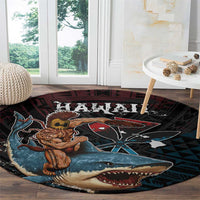 Hawaii Ikaika Round Carpet Hawaiian Mythic Koa Tribal Warrior LT05 - Polynesian Pride