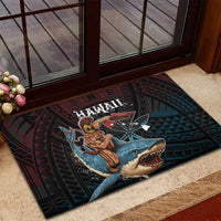 Hawaii Ikaika Rubber Doormat Hawaiian Mythic Koa Tribal Warrior LT05 - Polynesian Pride