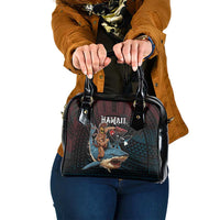 Hawaii Ikaika Shoulder Handbag Hawaiian Mythic Koa Tribal Warrior LT05 One Size Black - Polynesian Pride