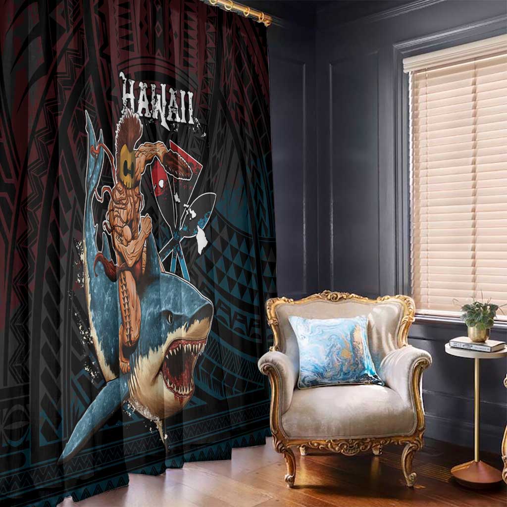 Hawaii Ikaika Window Curtain Hawaiian Mythic Koa Tribal Warrior LT05 - Polynesian Pride