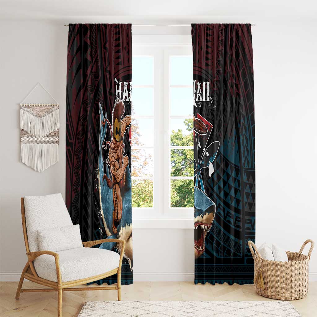 Hawaii Ikaika Window Curtain Hawaiian Mythic Koa Tribal Warrior LT05 - Polynesian Pride