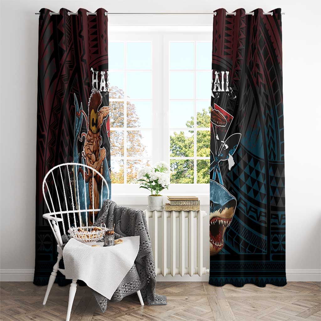 Hawaii Ikaika Window Curtain Hawaiian Mythic Koa Tribal Warrior LT05 - Polynesian Pride