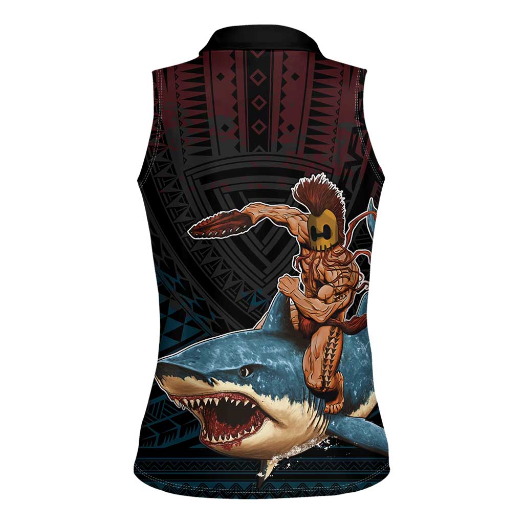 Hawaii Ikaika Women Sleeveless Polo Shirt Hawaiian Mythic Koa Tribal Warrior LT05 - Polynesian Pride