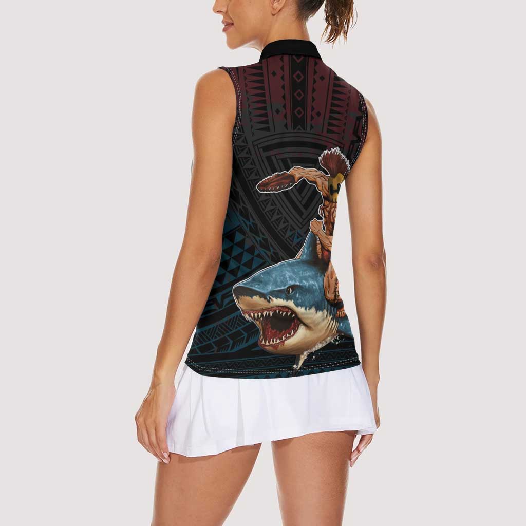 Hawaii Ikaika Women Sleeveless Polo Shirt Hawaiian Mythic Koa Tribal Warrior LT05 - Polynesian Pride