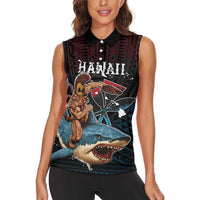 Hawaii Ikaika Women Sleeveless Polo Shirt Hawaiian Mythic Koa Tribal Warrior LT05 - Polynesian Pride