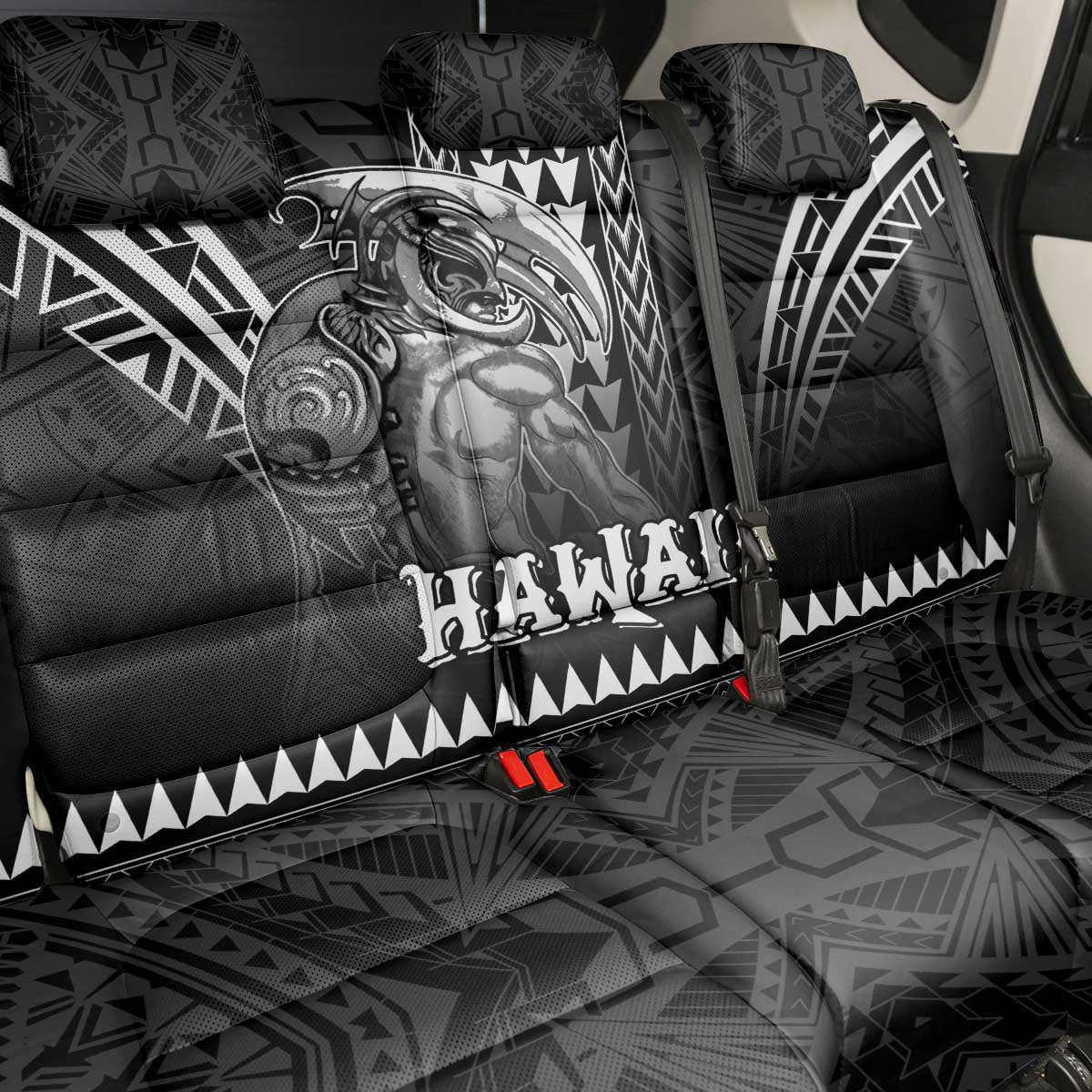 Hawaiian Ikaika Warrior Back Car Seat Cover Tribal Pattern LT05 - Polynesian Pride