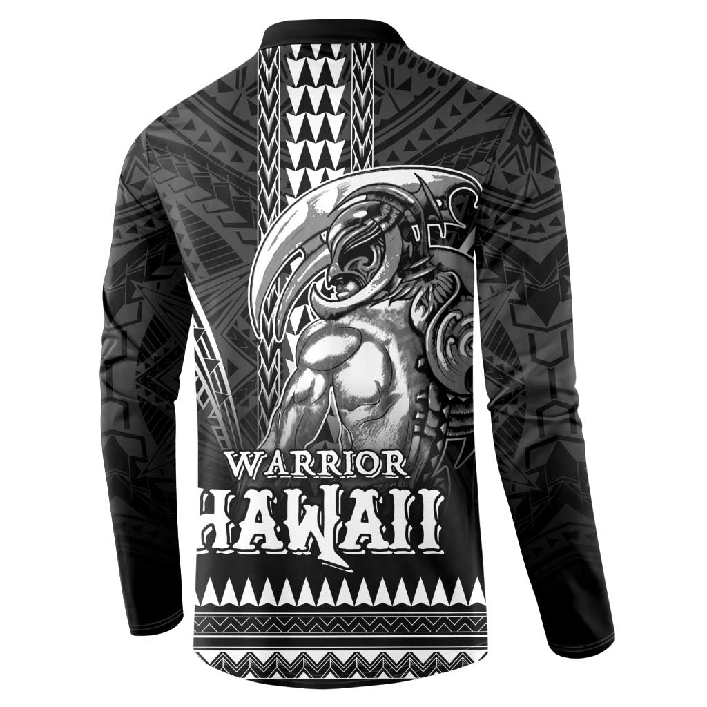 Hawaiian Ikaika Warrior Button Sweatshirt Tribal Pattern LT05 - Polynesian Pride