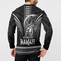 Hawaiian Ikaika Warrior Button Sweatshirt Tribal Pattern LT05 - Polynesian Pride