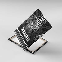 Hawaiian Ikaika Warrior Canvas Wall Art Tribal Pattern LT05 With Frame Black - Polynesian Pride