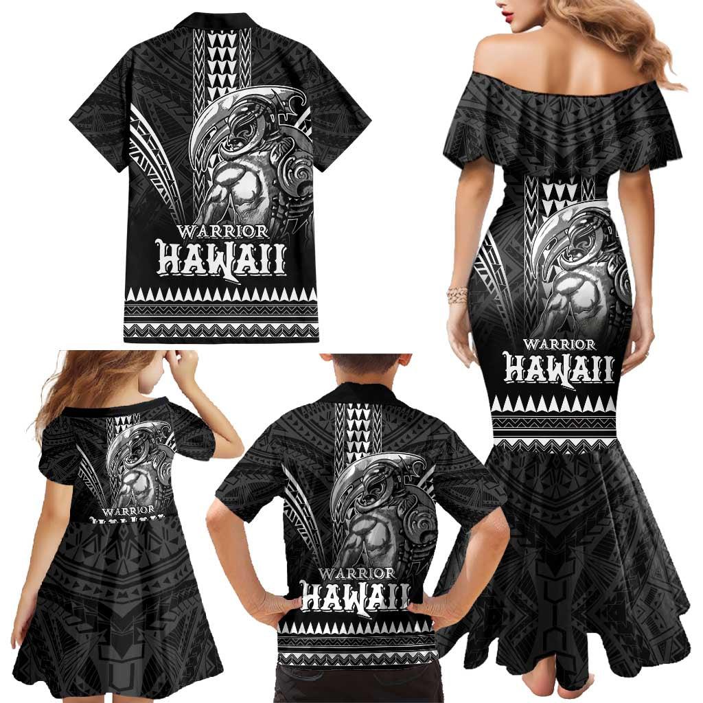 Hawaiian Ikaika Warrior Family Matching Mermaid Dress and Hawaiian Shirt Tribal Pattern LT05 - Polynesian Pride