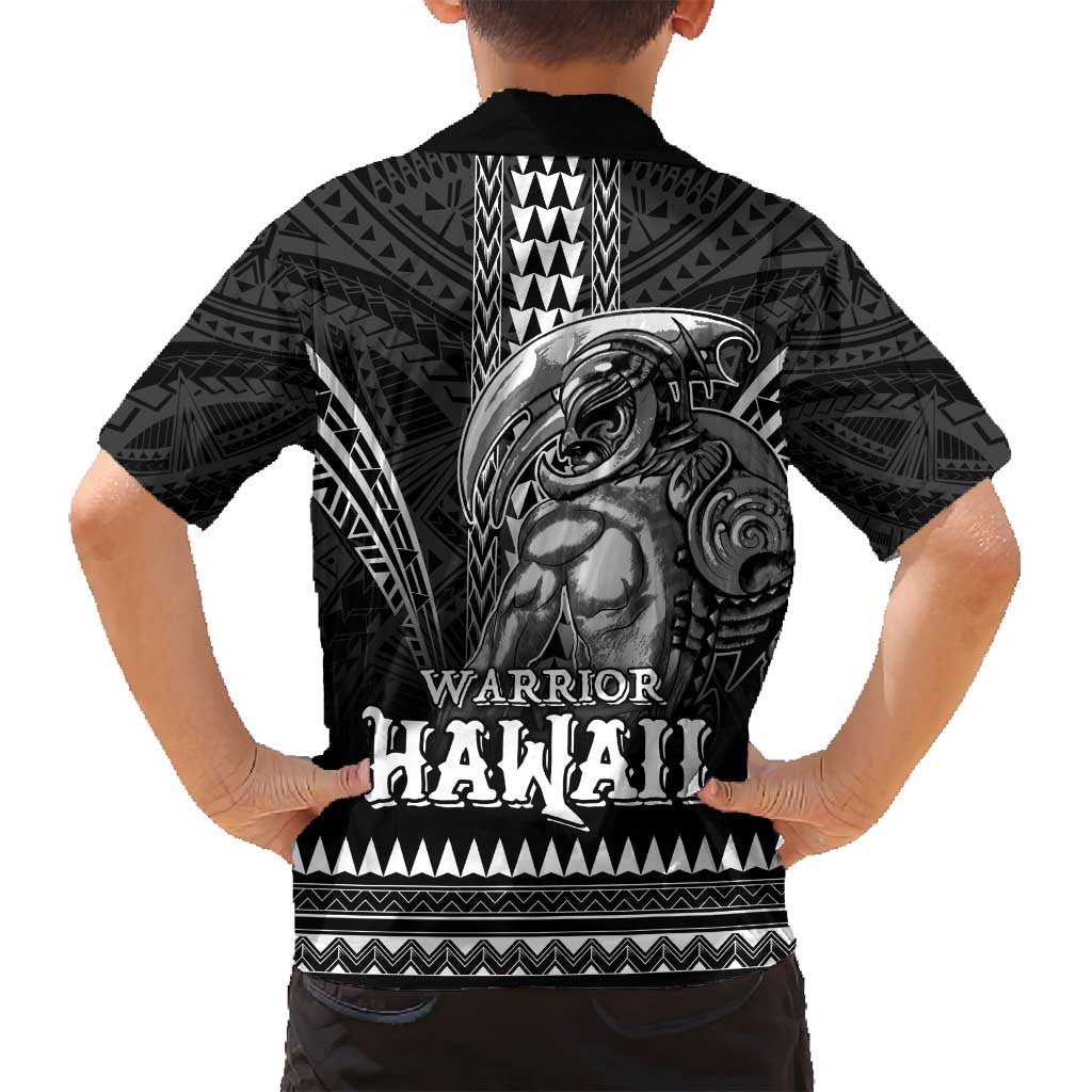 Hawaiian Ikaika Warrior Family Matching Off Shoulder Short Dress and Hawaiian Shirt Tribal Pattern LT05 - Polynesian Pride