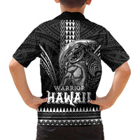 Hawaiian Ikaika Warrior Family Matching Off Shoulder Short Dress and Hawaiian Shirt Tribal Pattern LT05 - Polynesian Pride