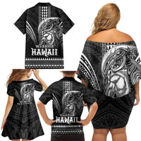 Hawaiian Ikaika Warrior Family Matching Off Shoulder Short Dress and Hawaiian Shirt Tribal Pattern LT05 - Polynesian Pride