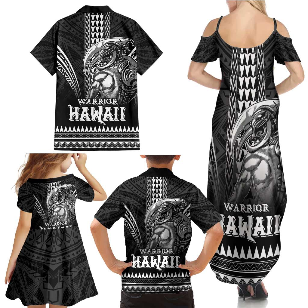 Hawaiian Ikaika Warrior Family Matching Summer Maxi Dress and Hawaiian Shirt Tribal Pattern LT05 - Polynesian Pride