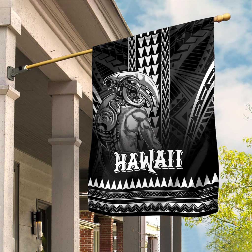Hawaiian Ikaika Warrior Garden Flag Tribal Pattern LT05 House Flag Black - Polynesian Pride