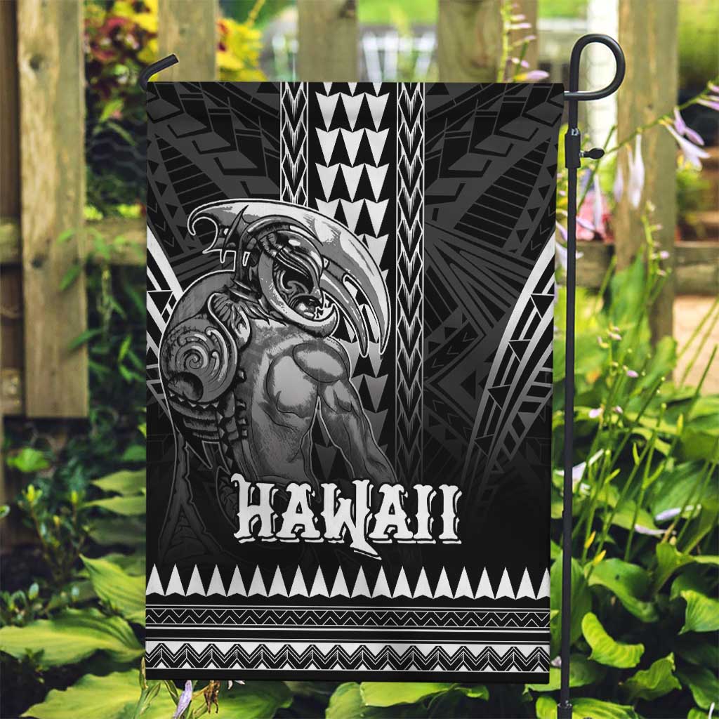 Hawaiian Ikaika Warrior Garden Flag Tribal Pattern LT05 Garden Flag Black - Polynesian Pride