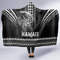 Hawaiian Ikaika Warrior Hooded Blanket Tribal Pattern LT05 One Size Black - Polynesian Pride