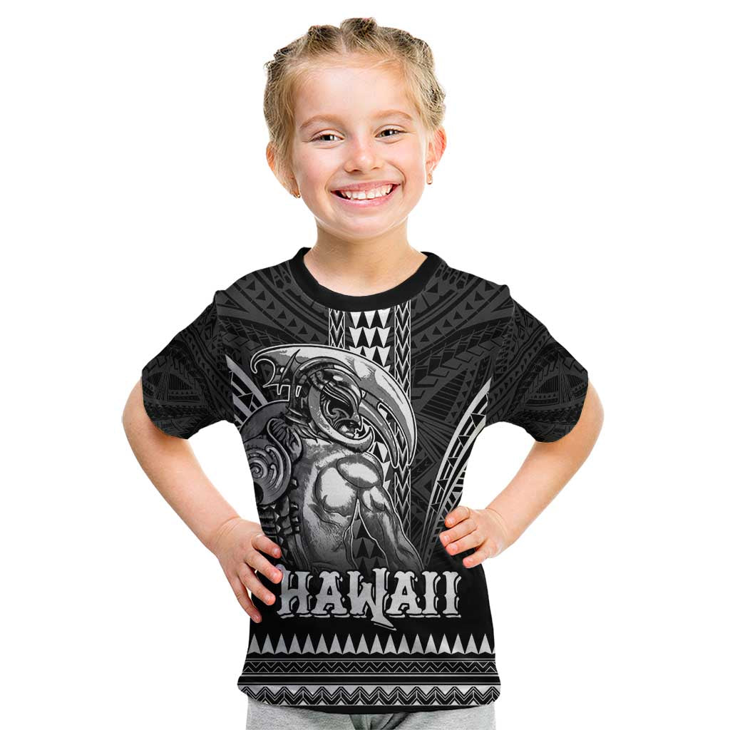Hawaiian Ikaika Warrior Kid T Shirt Tribal Pattern LT05 Black - Polynesian Pride