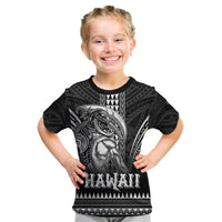 Hawaiian Ikaika Warrior Kid T Shirt Tribal Pattern LT05 Black - Polynesian Pride