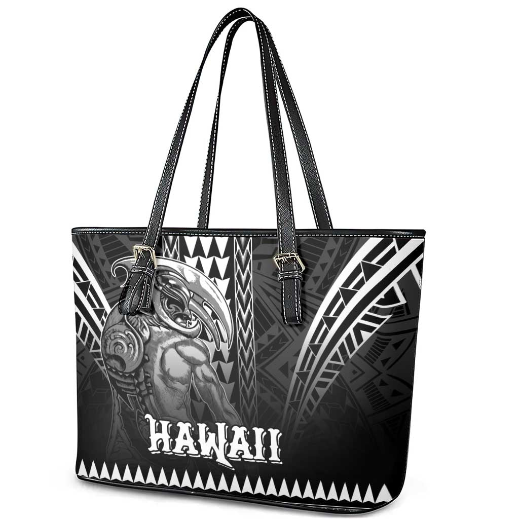 Hawaiian Ikaika Warrior Leather Tote Bag Tribal Pattern LT05 - Polynesian Pride