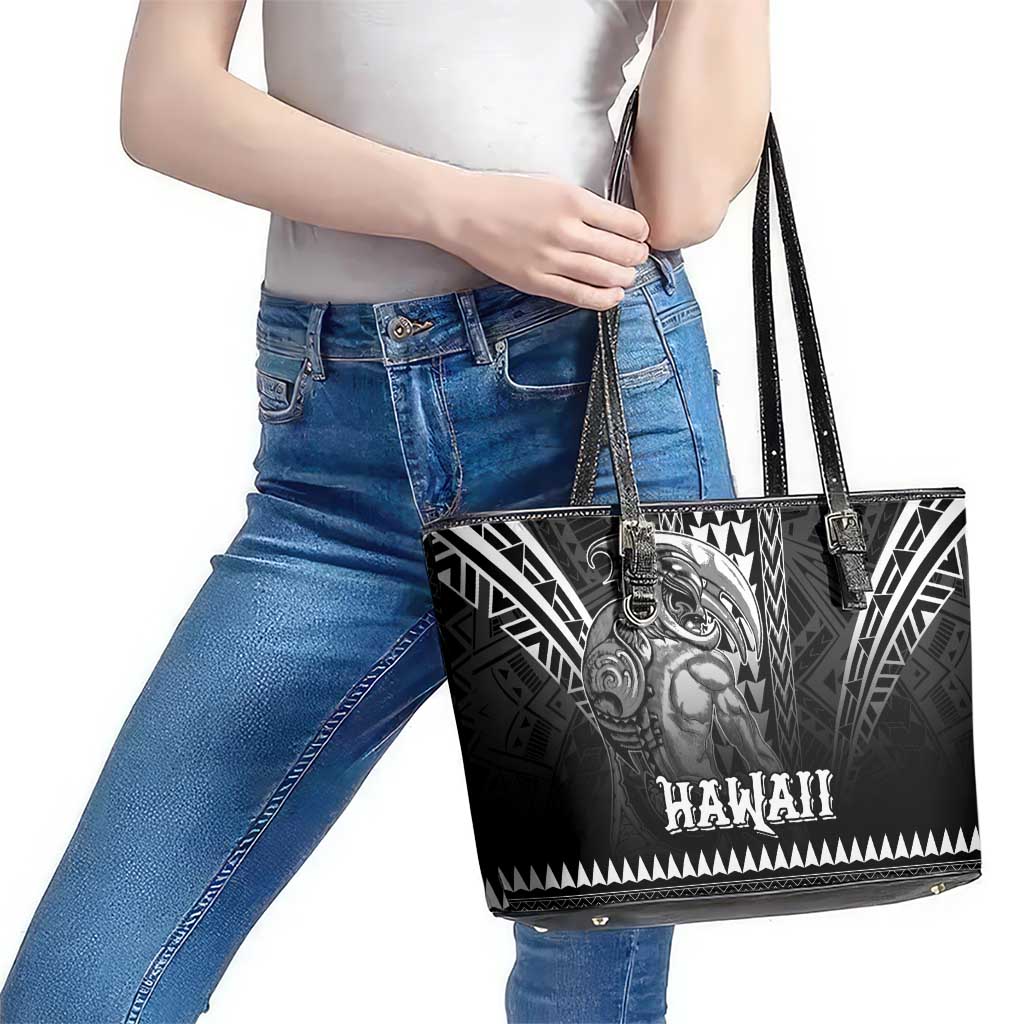 Hawaiian Ikaika Warrior Leather Tote Bag Tribal Pattern LT05 - Polynesian Pride