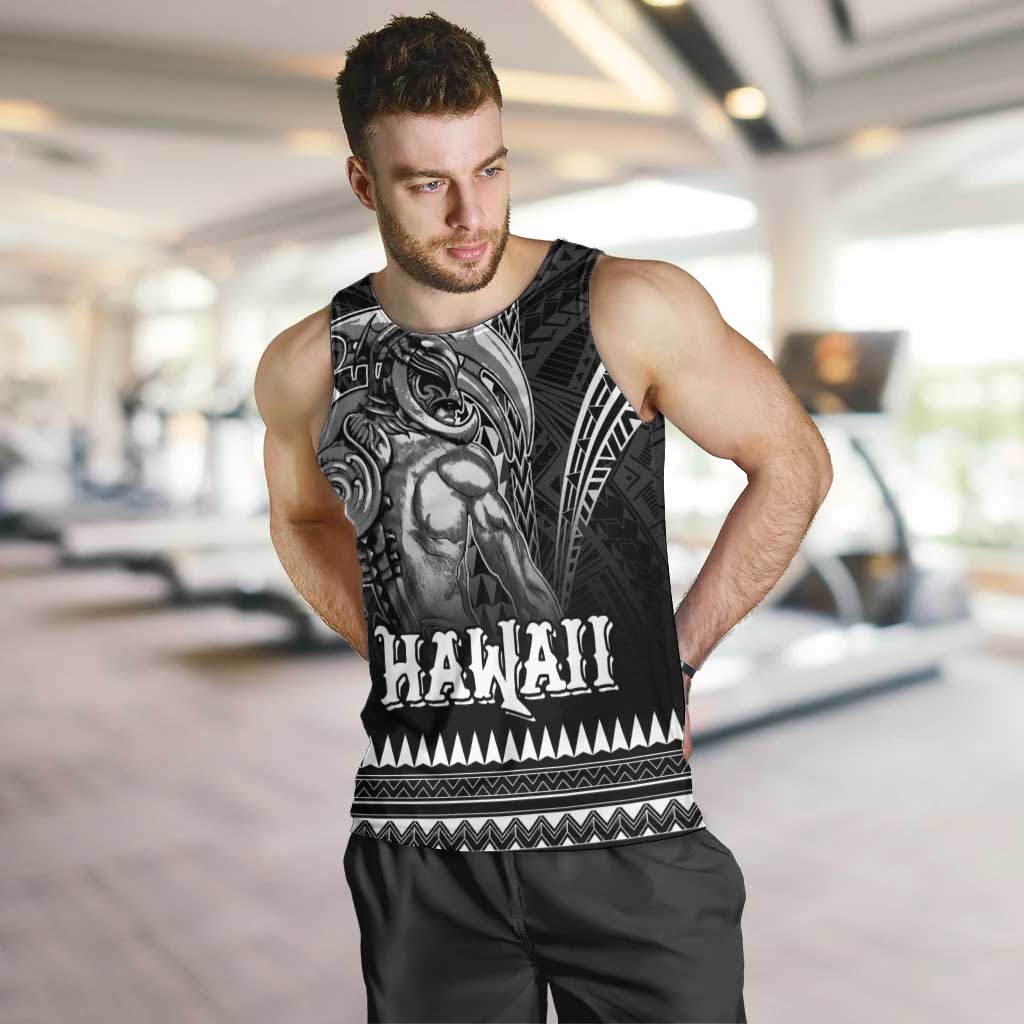 Hawaiian Ikaika Warrior Men Tank Top Tribal Pattern LT05 Black - Polynesian Pride