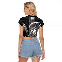 Hawaiian Ikaika Warrior Raglan Cropped T Shirt Tribal Pattern LT05 - Polynesian Pride