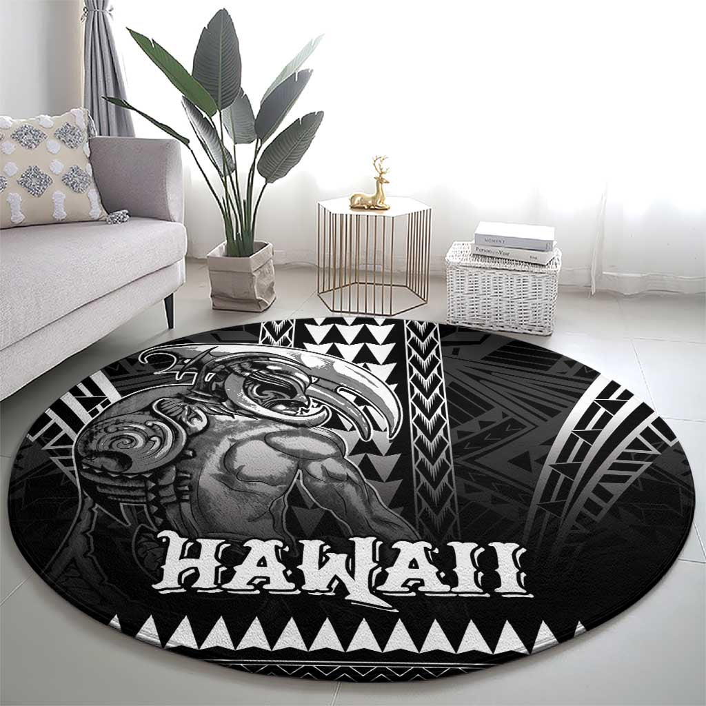 Hawaiian Ikaika Warrior Round Carpet Tribal Pattern LT05 - Polynesian Pride